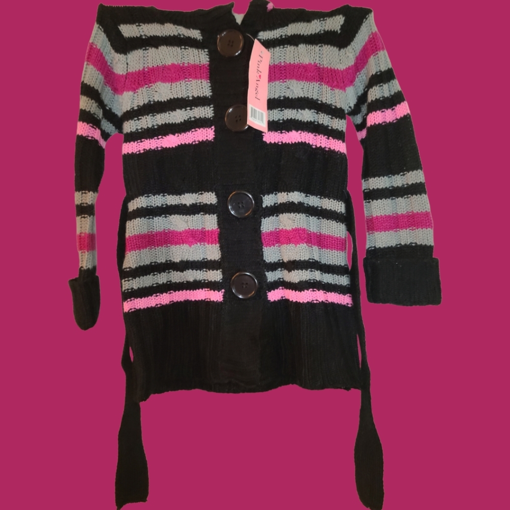 Pink Angel Hooded Sweater Size 3T